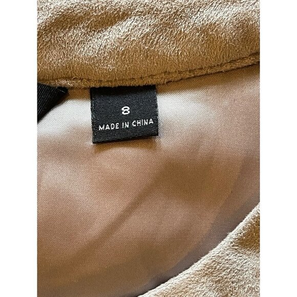 H By Halston Gray Faux Suede Knit Sleeves Tie Waist Trench Coat Jacket Size 8 - Picture 10 of 12